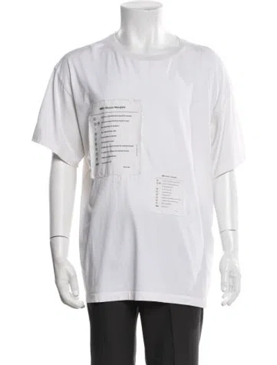Pre-owned Mm6 Maison Margiela Graphic Print Crew Neck T-shirt In White