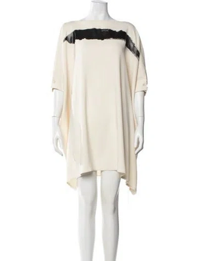 Pre-owned Mm6 Maison Margiela Graphic Print Mini Dress In Neutral