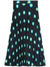 Mm6 Maison Margiela Graphic-print Pleated Skirt In Black