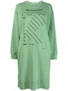 Mm6 Maison Margiela Graphic-print Sweatshirt Dress In Grün