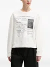 Mm6 Maison Margiela Newspaper Print Jersey Sweatshirt In White