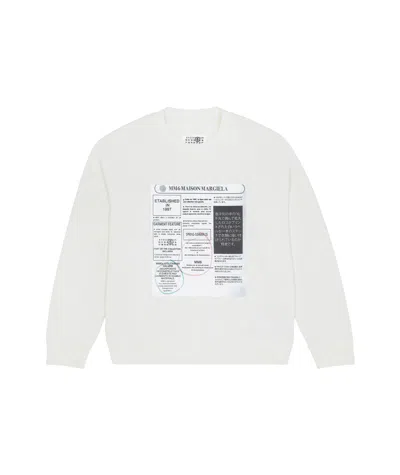 Mm6 Maison Margiela Graphic-print Sweatshirt In White