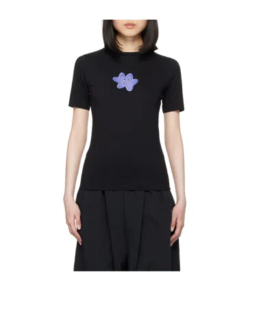 Mm6 Maison Margiela Graphic-print T-shirt In Black