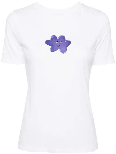 Mm6 Maison Margiela White Graphic T-shirt In 100 White