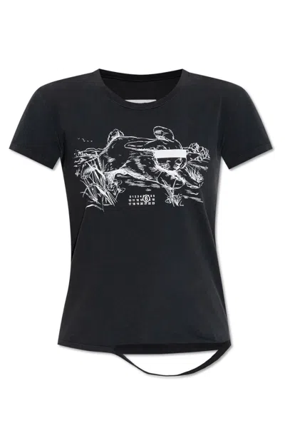 Mm6 Maison Margiela Graphic-printed Crew Neck T-shirt