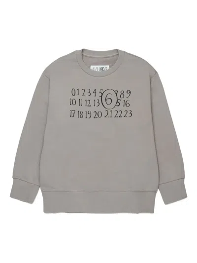 Mm6 Maison Margiela Kids' Graphic Sweatshirt In Gray