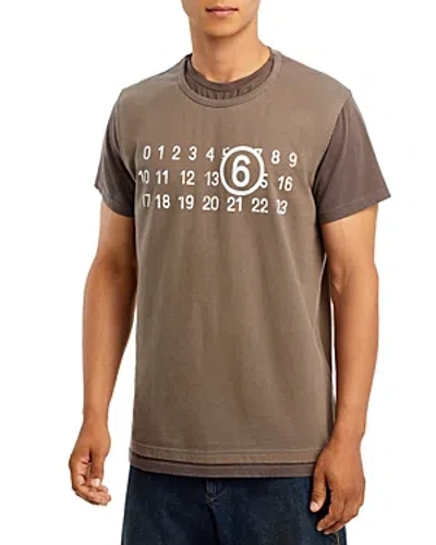 Mm6 Maison Margiela Graphic Tee In Brown