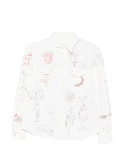 Mm6 Maison Margiela Graphic-print Long-sleeve Jacket In Multi