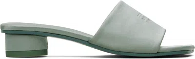 Mm6 Maison Margiela Powder Blue Satin Anatomic Numeric Mules In Green