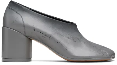 Mm6 Maison Margiela Gray Anatomic Pump Block Heels In Multi