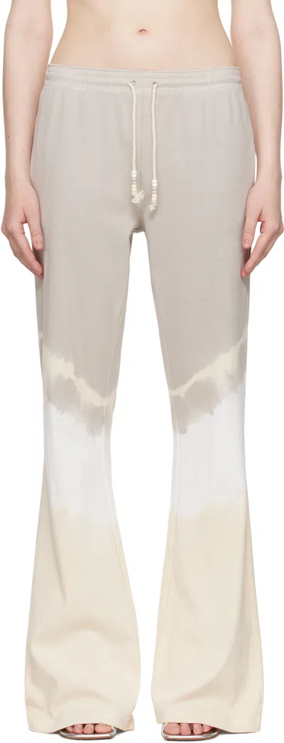 Mm6 Maison Margiela Jersey Lounge Pants In 961 Beige/white/grey