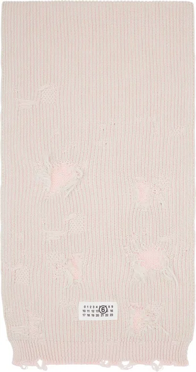 Mm6 Maison Margiela Gray & Pink Amended Optical Ribs Scarf