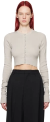 Mm6 Maison Margiela Gray Cutout Cardigan In 800 Light Grey