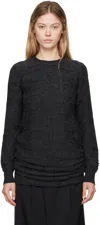 Mm6 Maison Margiela Gray Distressed Sweater In 855m Dark Grey Melan
