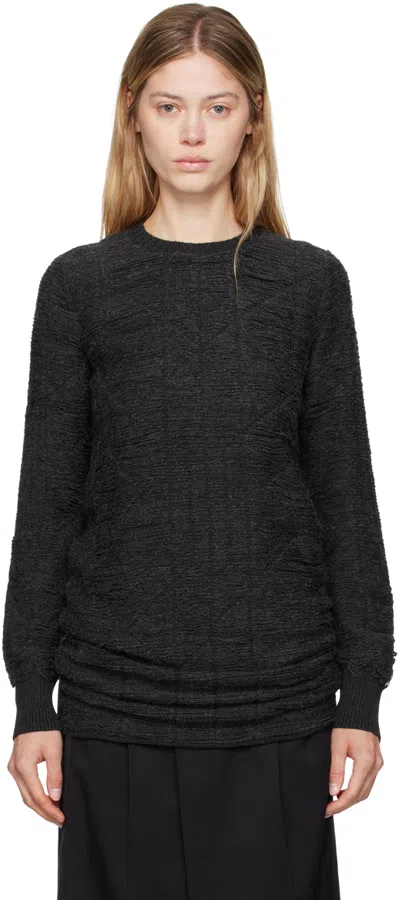 Mm6 Maison Margiela Gray Distressed Sweater In 855m Dark Grey Melan