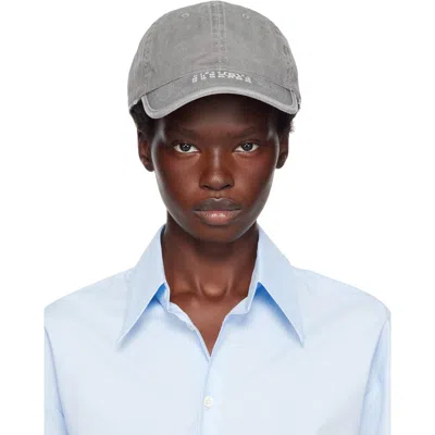 Mm6 Maison Margiela Gray Embroidered Logo Cap In 858 Grey
