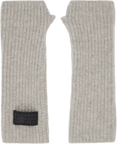 Mm6 Maison Margiela Gray Fisherman Knit Arm Warmers