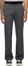 Mm6 Maison Margiela Gray Rolled Cuff Trousers In Gray