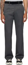 Mm6 Maison Margiela Gray Rolled Cuff Trousers In Gray