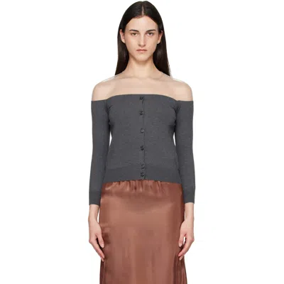 Mm6 Maison Margiela Gray Knit Cardigan