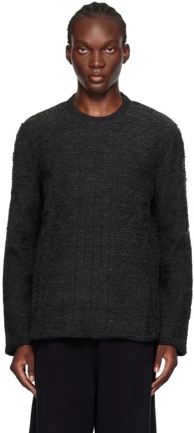 Mm6 Maison Margiela Distressed-effect Crew-neck Jumper In Grey