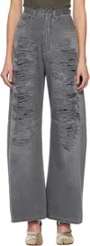 Mm6 Maison Margiela Gray Lightweight 5 Pockets Jeans In Gray