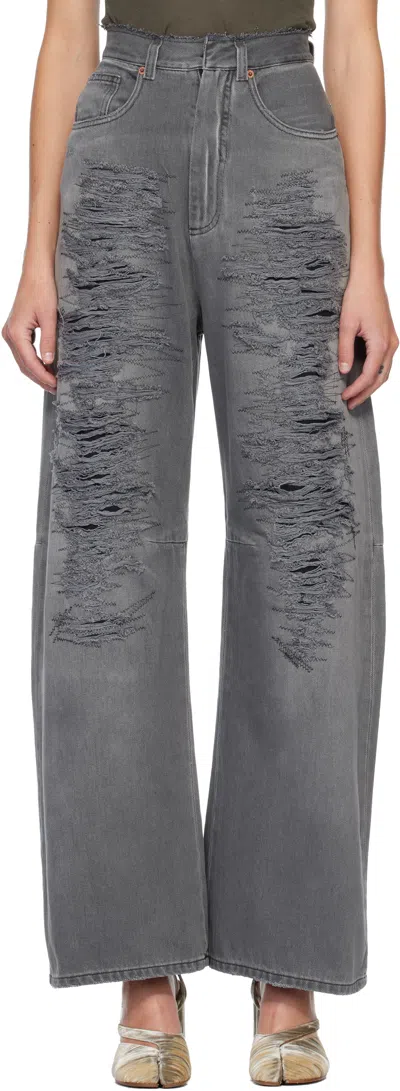 Mm6 Maison Margiela Gray Lightweight 5 Pockets Jeans