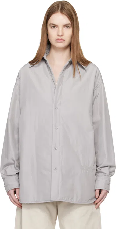 Mm6 Maison Margiela Gray Long-sleeved Jacket In Neutral