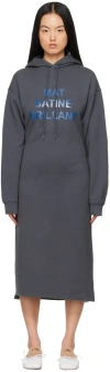 Mm6 Maison Margiela Gray 'mat Satiné Brillant' Midi Dress In 855 Dark Grey