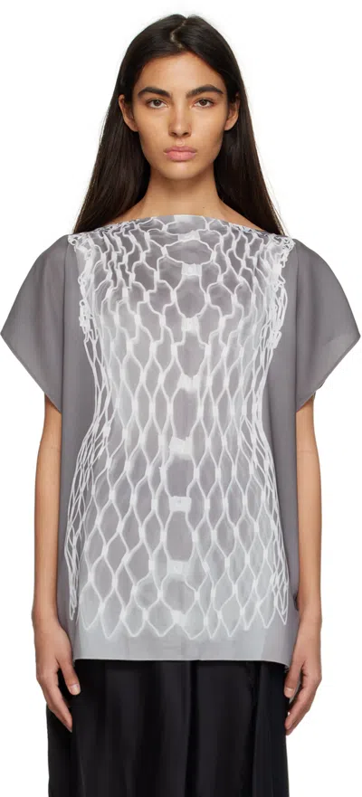 Mm6 Maison Margiela Gray Oversized Blouse In 001s Black