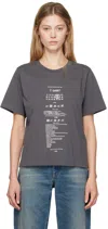 Mm6 Maison Margiela Mm6 By Maison Margiela Graphic Print Grey T-shirt With Care Instructions In 860 Grey