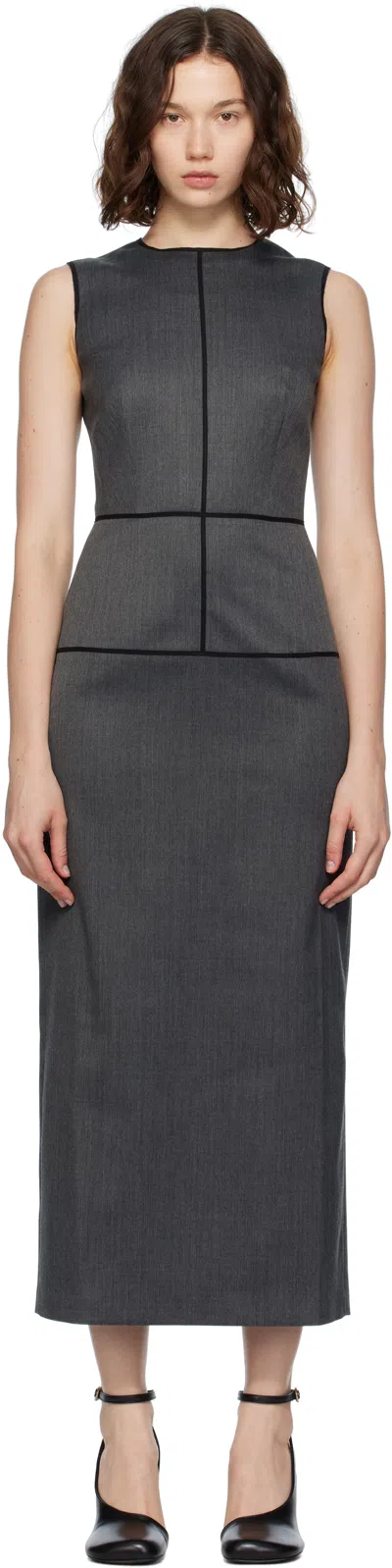 Mm6 Maison Margiela Mm6 By Maison Margiela Grey Maxi Dress With Back Zip Closure In Gray