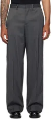 Mm6 Maison Margiela Gray Rolled Cuff Trousers In Gray
