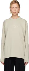 Mm6 Maison Margiela Gray Salomon Edition Jersey Long-sleeved Sweater In Neutral