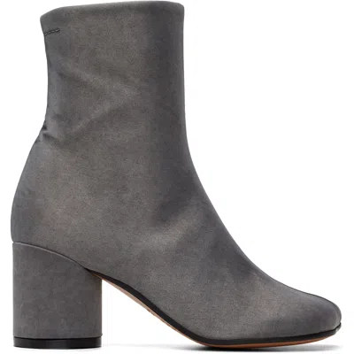 Mm6 Maison Margiela Anatomic Satin Ankle Boots In Transparent