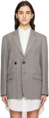 Mm6 Maison Margiela Striped Single-breasted Blazer In 001f Off White
