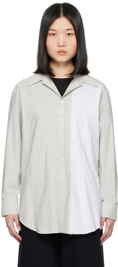 Mm6 Maison Margiela Gray Striped Shirt In 004f Iguana