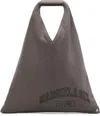 Mm6 Maison Margiela Gray Sweat Varsity Print Small Tote In T8031 Bungee Cord