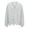 Mm6 Maison Margiela Mm6 By Maison Margiela Textured Ribbed Grey Sweater With Button-down Front In Gray