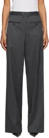Mm6 Maison Margiela Tailored Back-to-front Pants In Gray