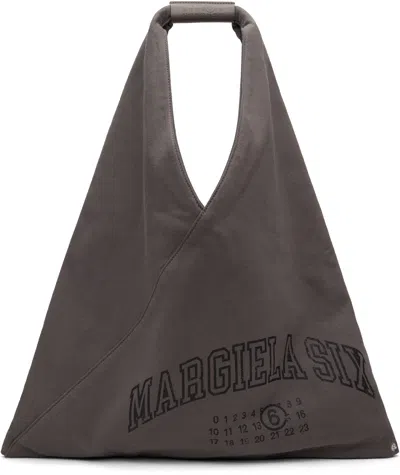 Mm6 Maison Margiela Gray Triangle Tote In T8031 Bungee Cord