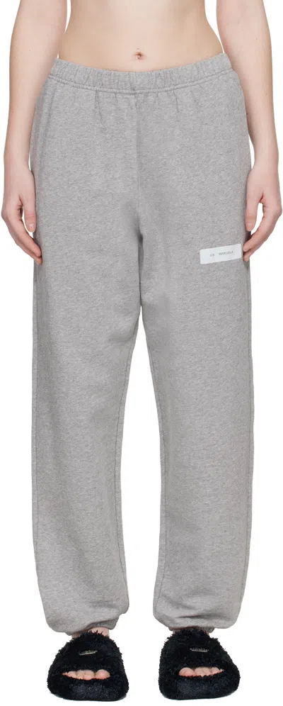 Mm6 Maison Margiela Heathered Grey Track Pants With Elastic Waistband In Gray
