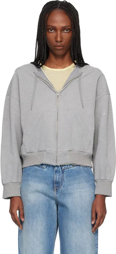 Mm6 Maison Margiela Gray Unbrushed Cotton Sweatshirt