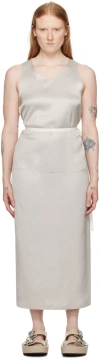Mm6 Maison Margiela Gray Vented Maxi Dress In 801 Greige