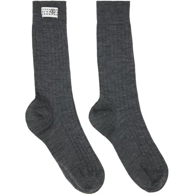 Mm6 Maison Margiela Gray Wool Blend Socks