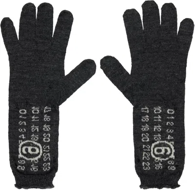 Mm6 Maison Margiela Gray Wool Gloves