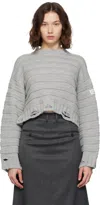 Mm6 Maison Margiela Distressed Knit Crew Neck Sweater