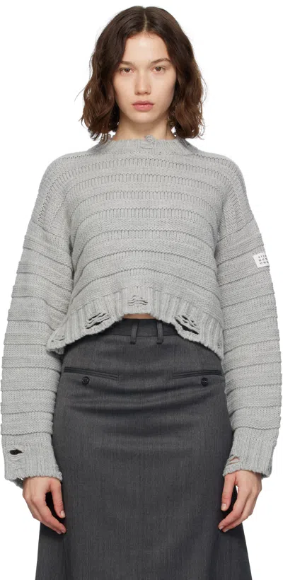 Mm6 Maison Margiela Gray Wool Sweater