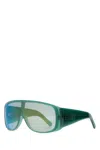 Mm6 Maison Margiela Shield Sunglasses With Wide Mirrored Arms In Green