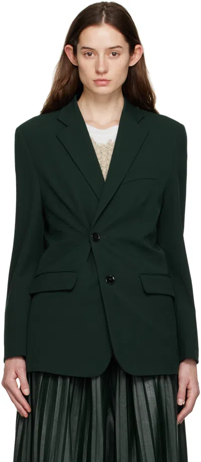 Mm6 Maison Margiela Green Double-breasted Blazer In 650 Poison Green